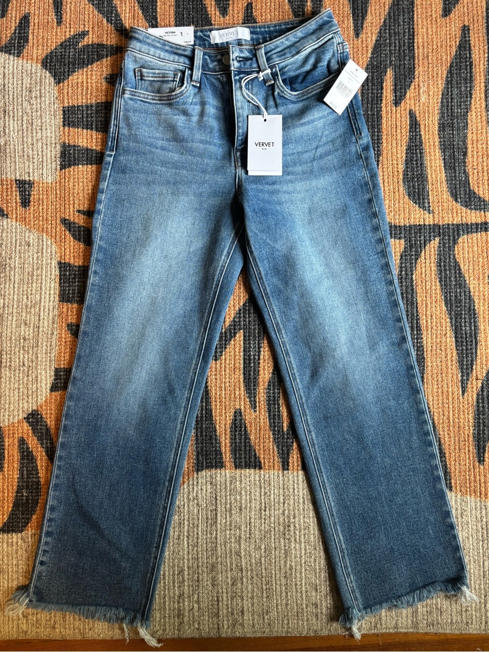 NWT VERVET blue high-rise straight Women's Jeans 26